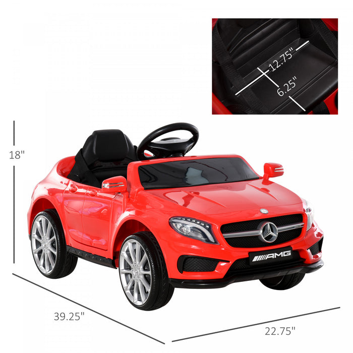 Aosom Voiture Electrique A Chevaucher Enfants Jouet Alimente Par Batterie 6v Haute/basse Vitesse Avec Musique De Phare Et Telecommande Rouge