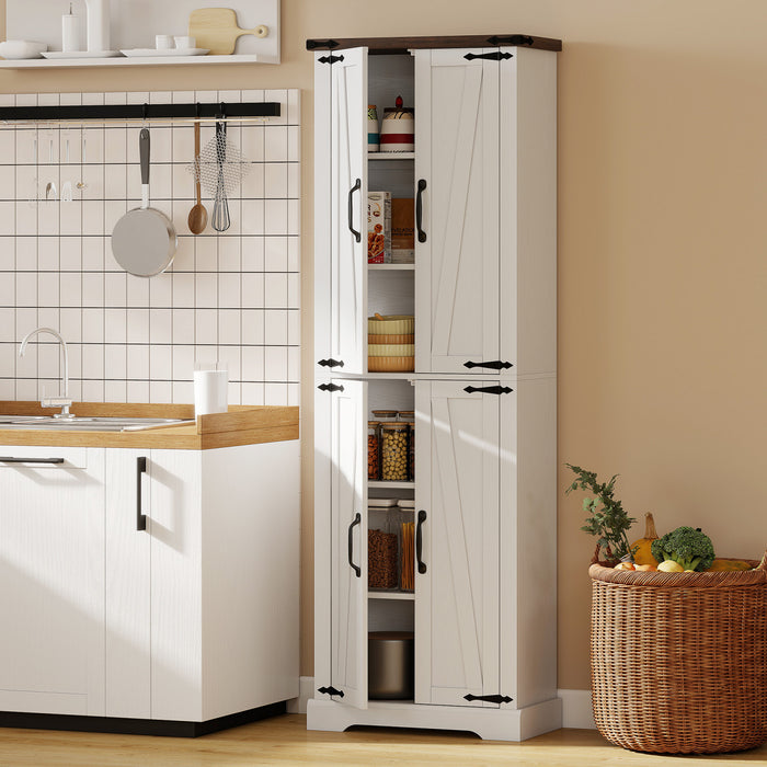 HOMCOM Meuble de rangement 72\" pour garde-manger de cuisine, blanc