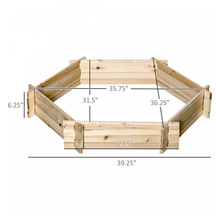 Outsunny 39'' X 36'' - Jardiniere Surelevee Sans Vis, Boite A Plantes Hexagonale, Facile A Bricoler