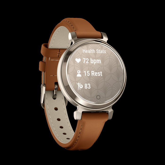 Garmin Lily™ 2 Montre Connectee - Suivi De La Sante Avec Lentille A Motif Elegant, Ecran Tactile - Creme Or