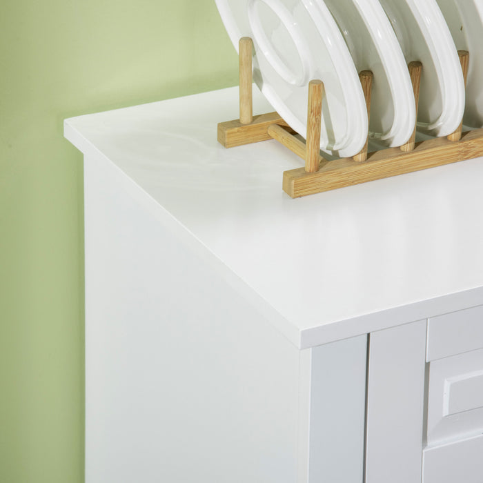 HOMCOM Buffet, Meuble de Cuisine Moderne 2 Tiroirs et etageres Reglables