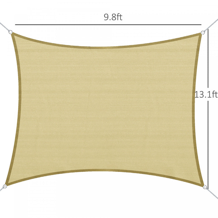 Voile D'ombrage Rectangulaire 3 X 4 M Polyethylene Haute Densite Resistant Aux Uv Coloris Sable