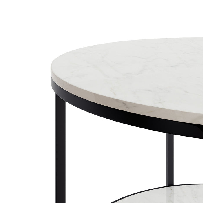 Sable Table Basse avec Double Surface en Marbre