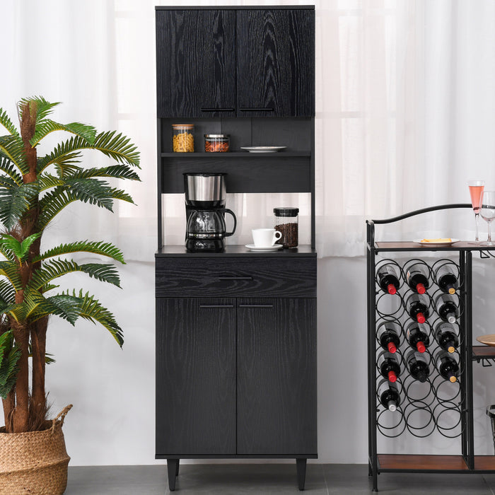 HOMCOM Garde-Manger Cuisine 180cm Buffet Vaisselier Micro-ondes