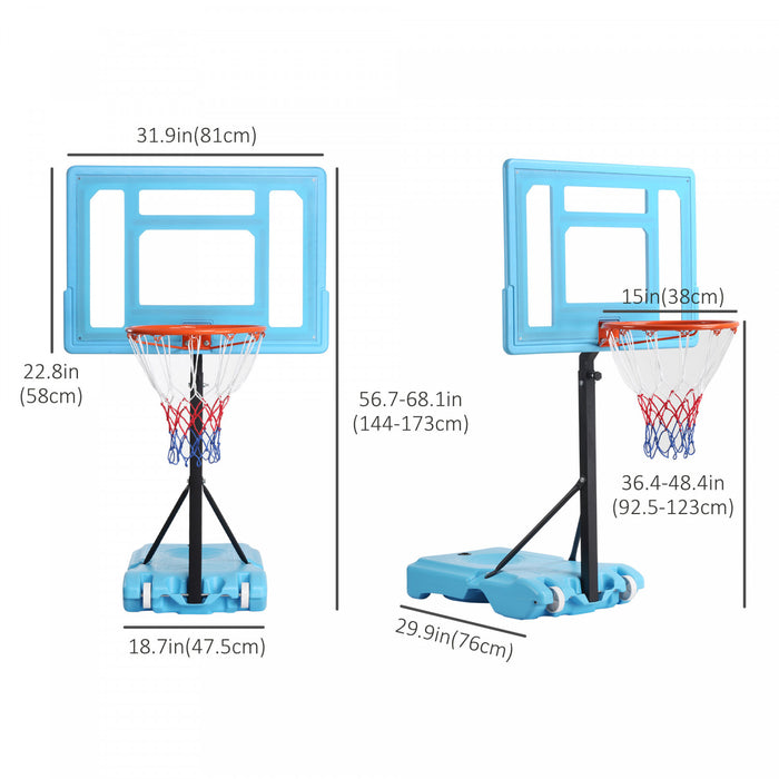 Soozier Support De Panier De Basket-ball, Bleu
