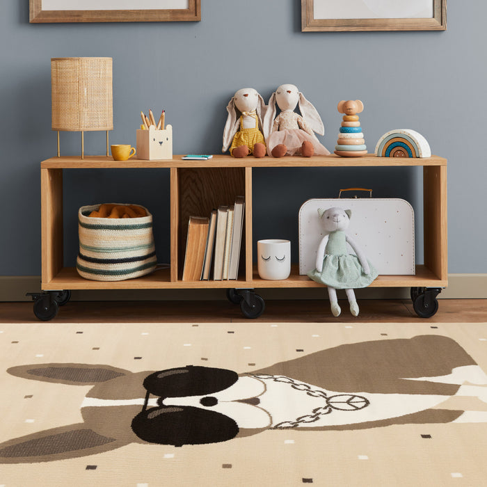 Carpette Forte à motif de chien confiant pour enfants - 3 pi 11 po x 5 pi 7 po