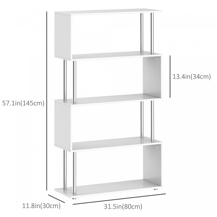 HOMCOM Bibliotheque 5 Niveaux Forme Z Metal Presentation