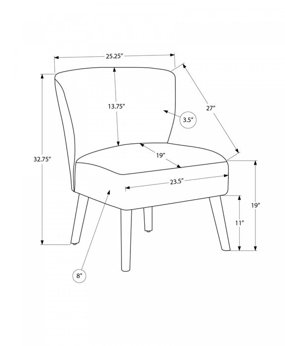 Monarch Specialties - Chaise D'Appoint, 33\"H, Rembourre, Salon, Chambre A Coucher, Vert, Pieds Bois De Noyer