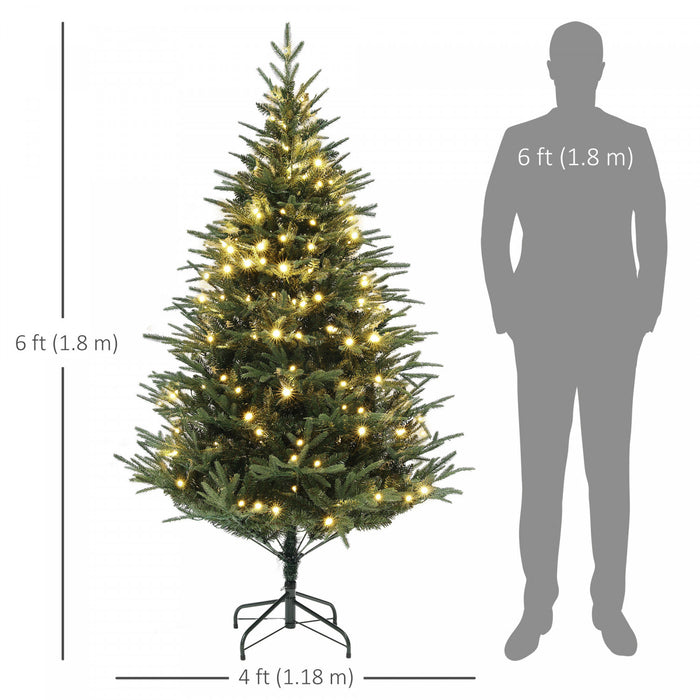 Homcom Arbre De Noel Artificiel De 6 Pieds Avec Lumieres Led, Arbre De Noel