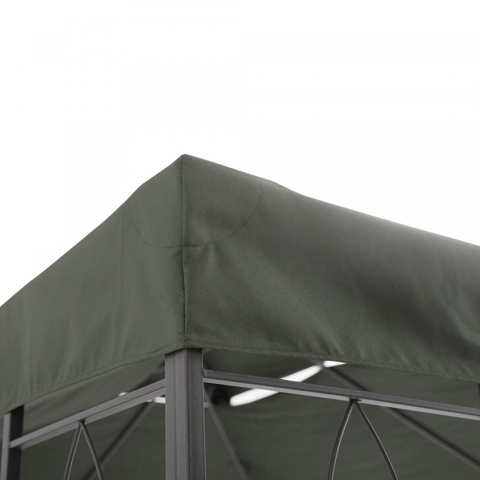 Outsunny 13' X 10' Gazebo Remplacement Auvent 2 Niveaux Haut Uv Couverture Pavillon Jardin Patio Exterieur, Gris Fonce (top Uniquement)