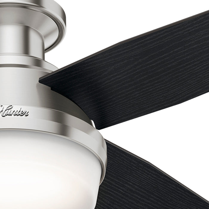 Ventilateur de plafond Dempsey à profil bas avec luminaire - Noir
