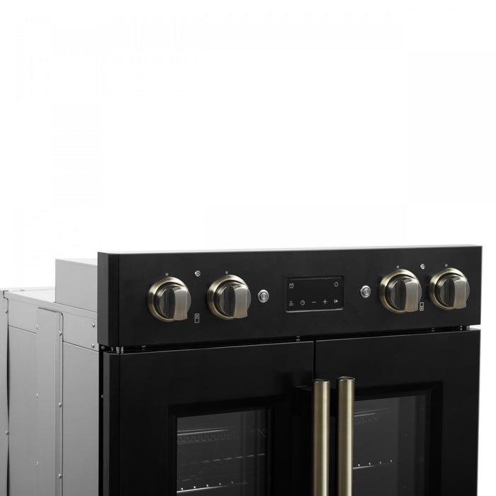Four mural electrique double Asti 30 pouces, noir, 7,36 pi³ - FBOEL1340-30BLK