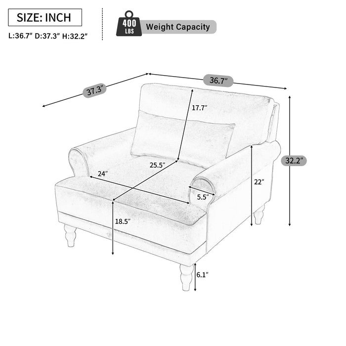 Aurelia Fauteuil Elegant a Accoudoirs Circulaires et Soutien Lombaire Ergonomique, Beige