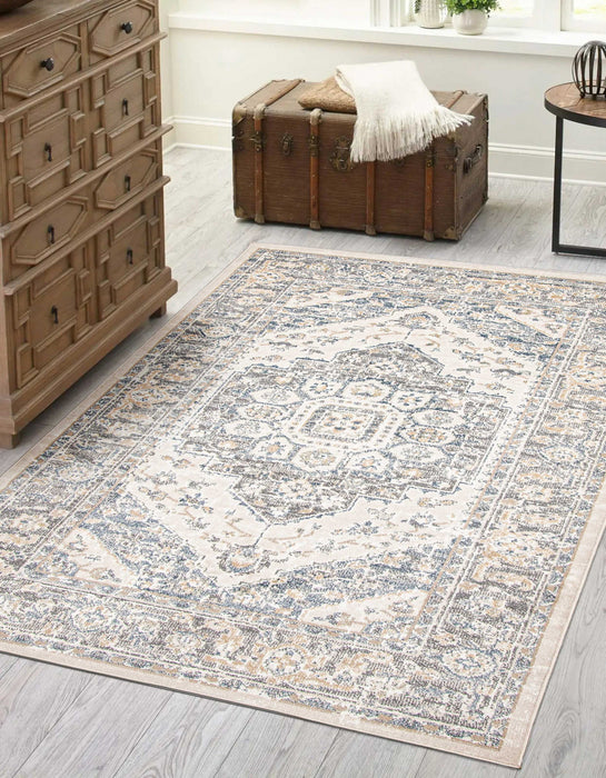 Carpette Bijara bleue - 5 pi 0 po x 8 pi 0 po 