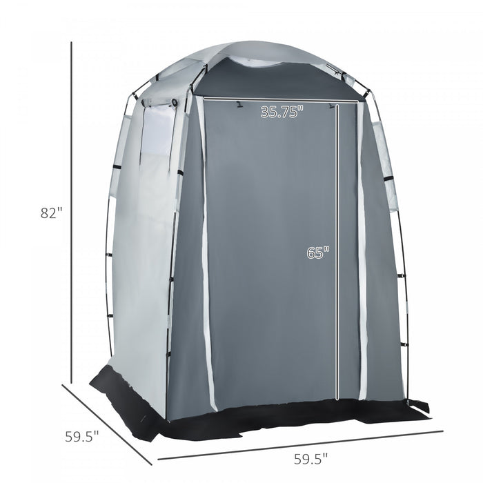 Outsunny 152,4 X 152,4 X 203,2 Cm Tente De Douche Vestiaire Confidentialite Abris De Camping Portables Avec Fenetres Et Tapis De Sol, Pliable Avec Sac De Transport