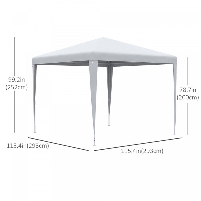 Outsunny Tonnelle De Tente De Fete Portable 9' X 9' Avec Pieds, Blanc