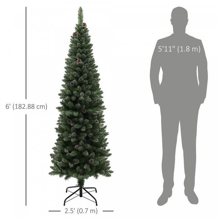 HOMCOM Arbre de Noel artificiel de 6pi avec 618 branches et base en metal
