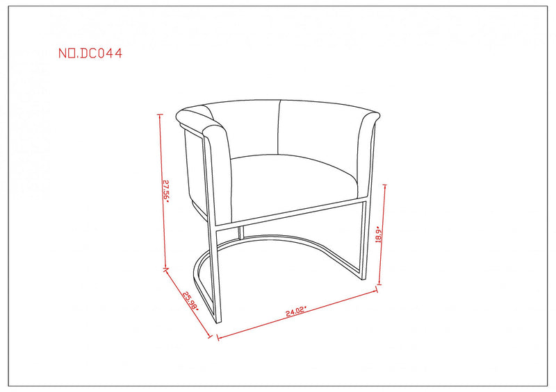 Chaise de salle a manger moderne mi-siecle cosmopolite en cuir vegetalien et metal, couleur beige - Lot de 2