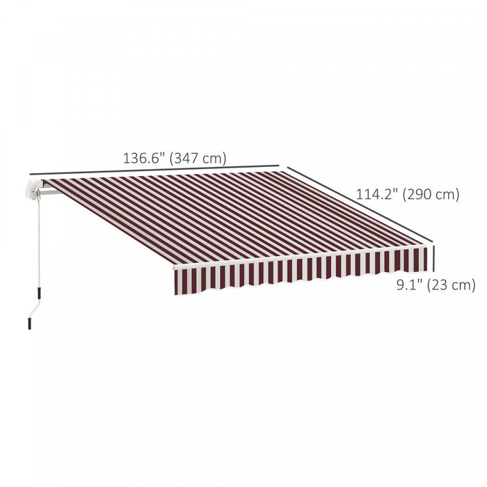 Outsunny Couverture De Remplacement En Tissu Pour Store Retractable De 12' X 10' Protection Contre Les Uv Rouge Et Blanc