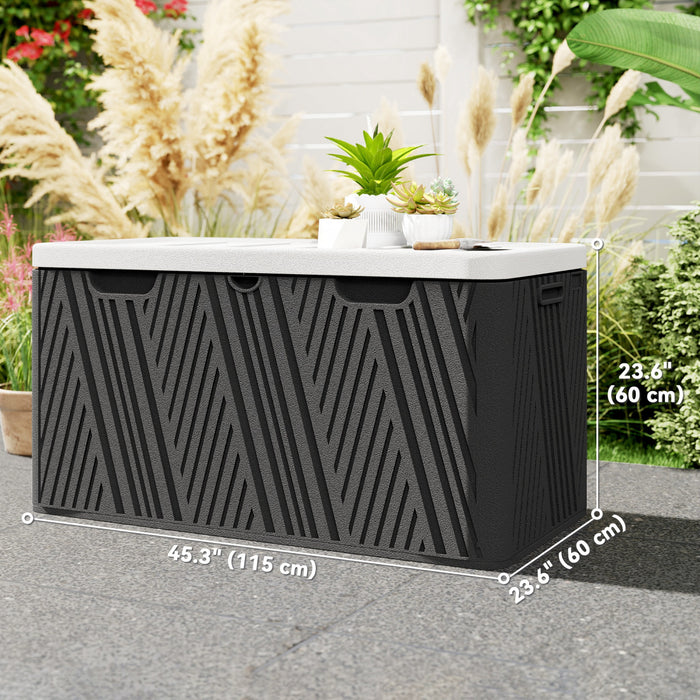 Outsunny Boite De Rangement Exterieure De 100 Gal, Etanche Et Verrouillable