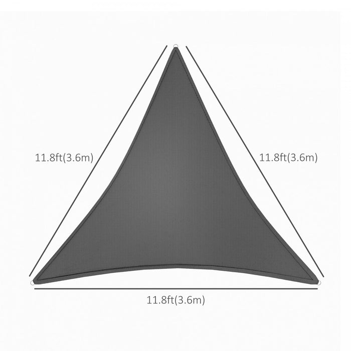 Outsunny Toile D'ombrage Triangulaire Avec Lumieres Led 90% Anti-uv