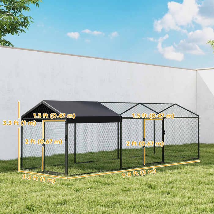 Poulailler en metal, enclos avec canopy