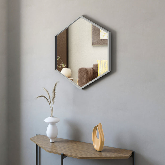 Miroir Zona de 28 po argenté