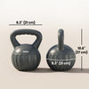 Soozier Kettlebell, 22 lbs Kettle Bell with Non-Slip Handle for Home Gym, Weight Lifting and Strength Training, Grey