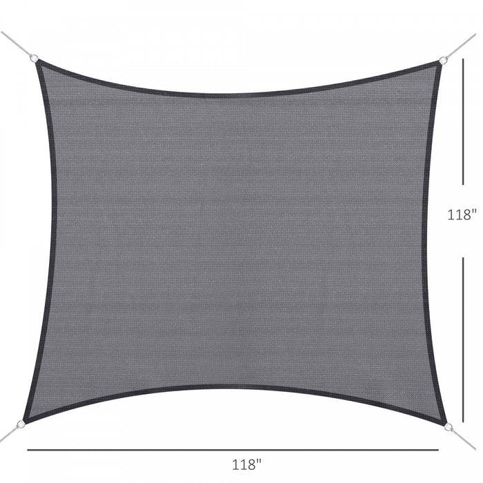 Outsunny 10 Pi X 10 Pi Carre Auvent Voile De Soleil Ombre Jardin Couverture Uv Protecteur Exterieur Terrasse Pelouse Abri Avec Sac De Transport Gris