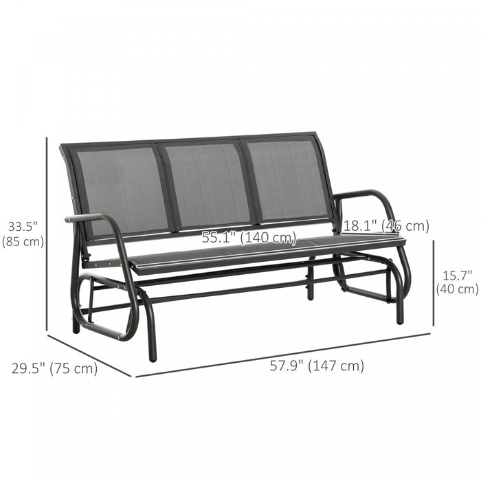 Outsunny Chaise Coulissante D'exterieur, Chaise A Bascule De Patio, Gris