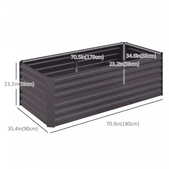 Outsunny Jardiniere Surelevee En Metal Avec Tiges Renforcees, Gris