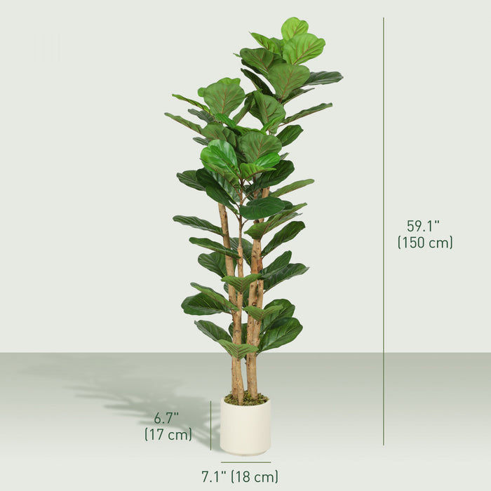 HOMCOM Faux figuier Lyre, arbre artificiel de 5\"