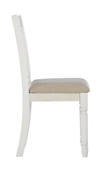 Chaise d’appoint de salle à manger Willow en tissu blanc - ensemble de 2