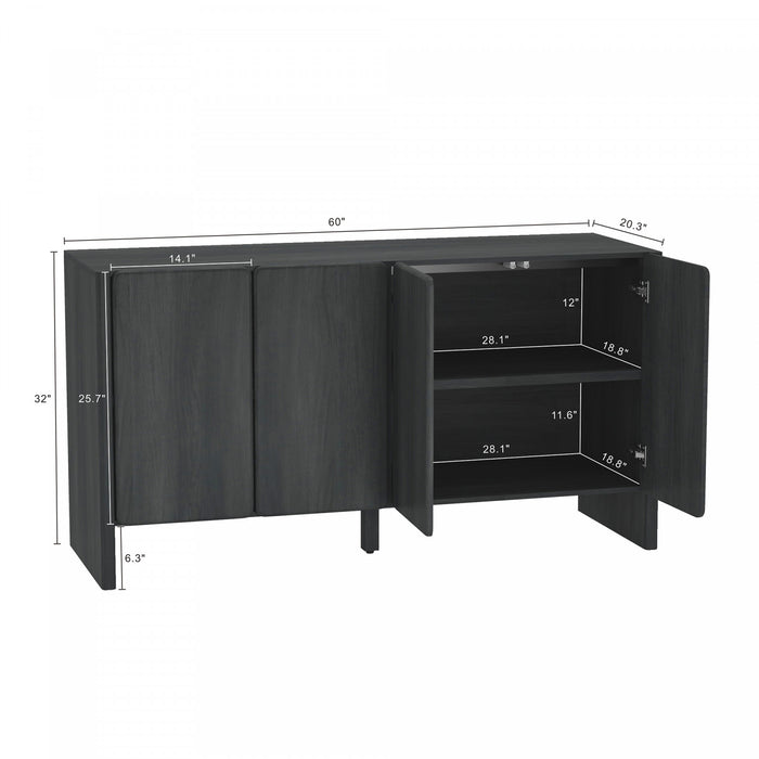 Buffet moderne Linda 60\" en gris charbon