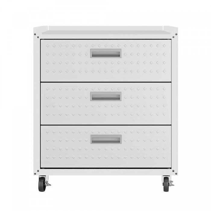 Ensemble de garage moderne Fortress 3 pieces en blanc