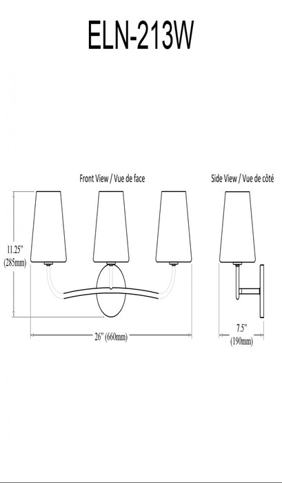Lumière de coiffeuse Eleanor de Dainolite en verre martelé transparent, avec fini noir mat et 3 ampoules