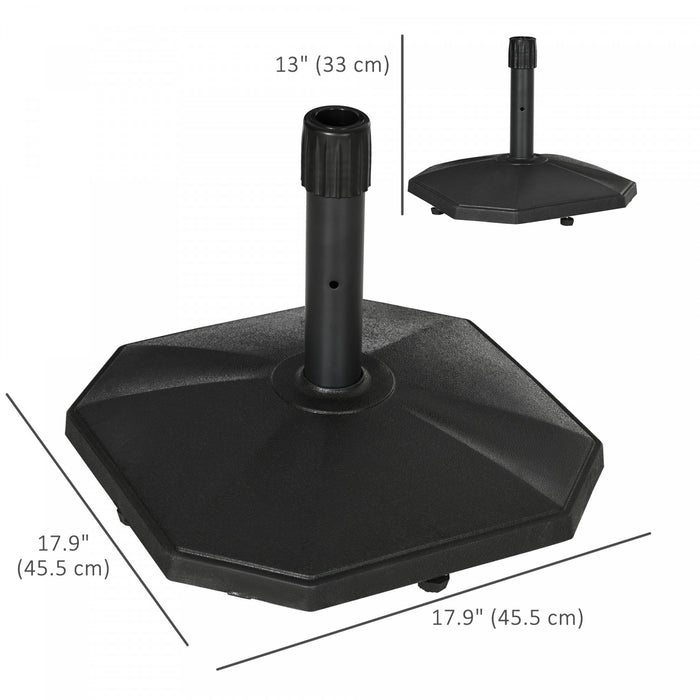 Outsunny Support de parasol en beton 48lbs pour jardin terrasse gris noir