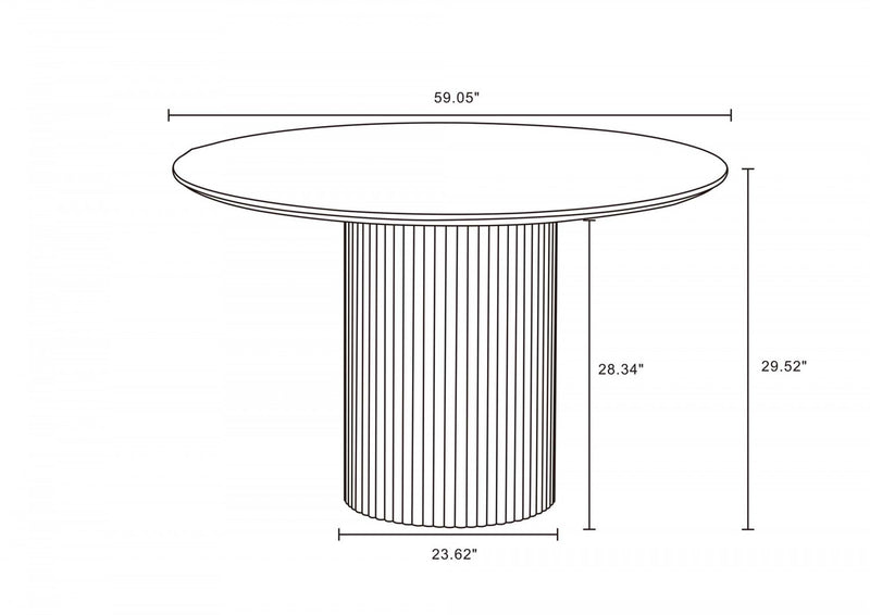 Table a manger ronde Hathaway Modern Industry Chic 59\" en noir