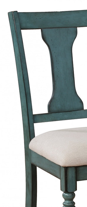 Chaise de salle à manger Willow en tissu bleu sarcelle - ensemble de 2