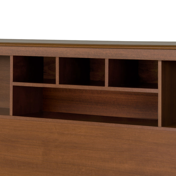 Tête de lit bibliothèque pour très grand lit - cerisier