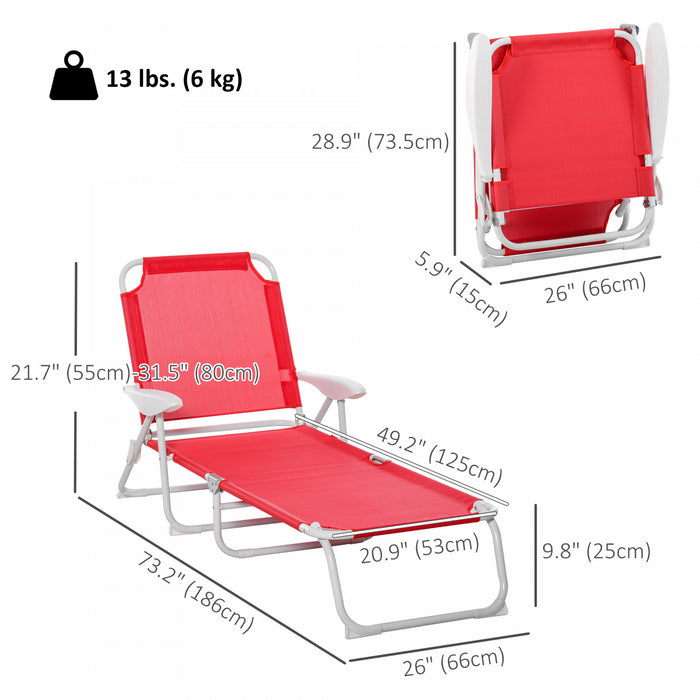 Outsunny Chaise Longue D'exterieur Avec Dossier Reglable A 4 Niveaux