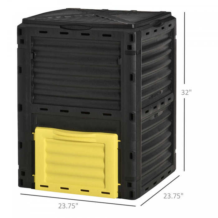Outsunny Garden Compost Bin Large Outdoor Compost Container Jaune