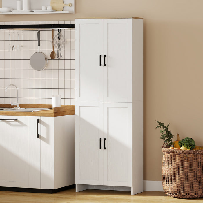 HOMCOM Armoire de rangement 67\" a 4 portes avec etageres reglables blanc