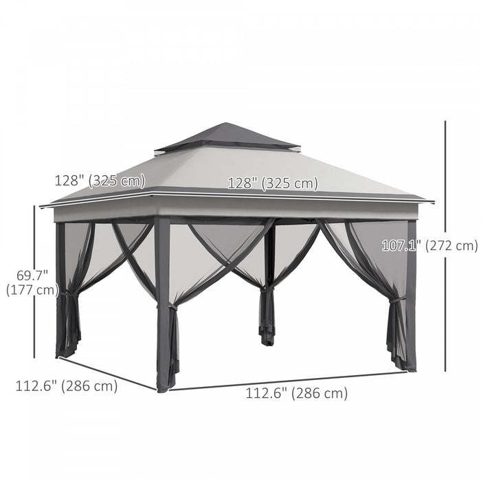 Outsunny Tonnelle Escamotable Avec Couverture De Toit Uv30+, Gris Clair