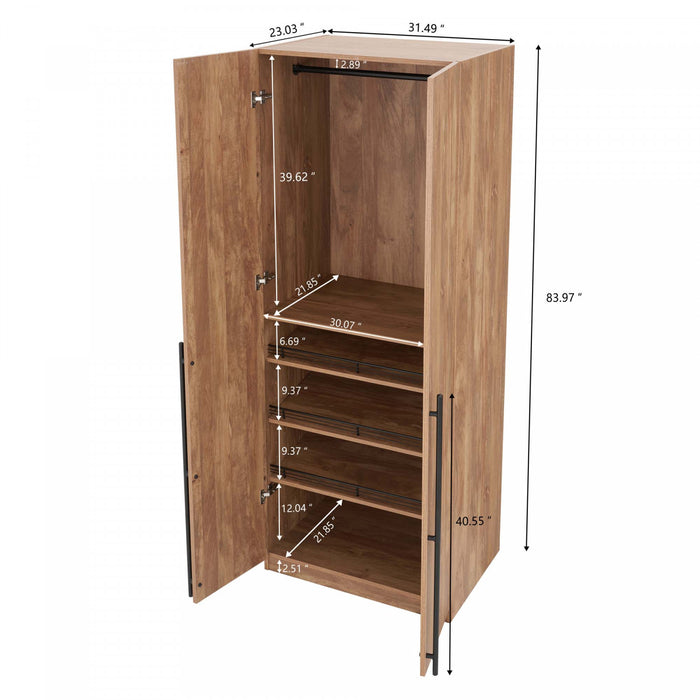 Armoire moderne Lee 32\" en brun dore - Ensemble de 3