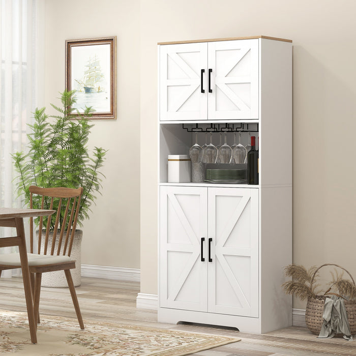 HOMCOM Armoire de rangement pour garde-manger de cuisine, blanc