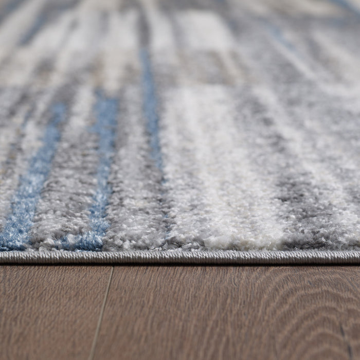 Carpette Darius grise à motif de vagues cubiques - 6 pi 7 po x 9 pi 6 po