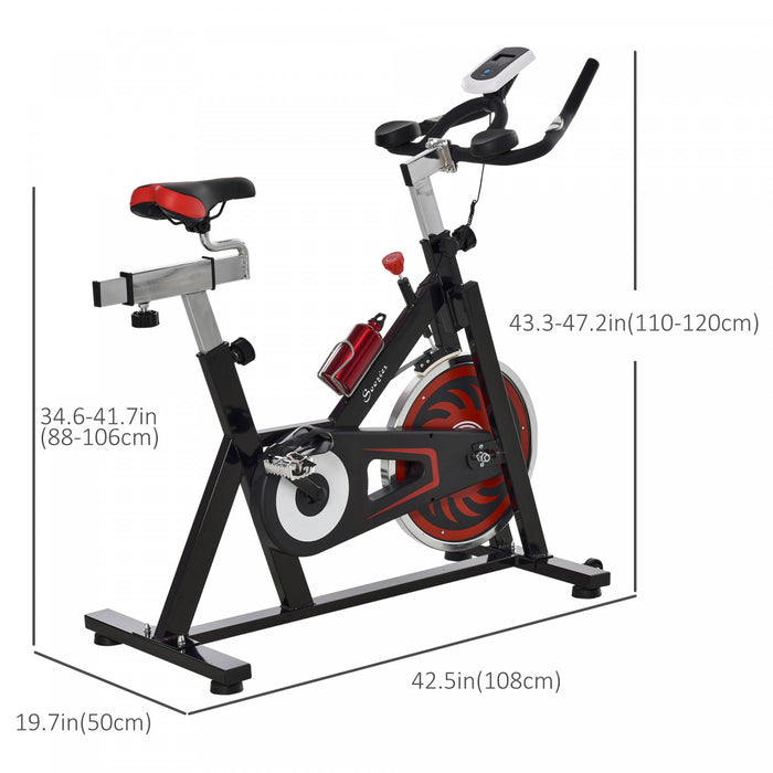 Soozier Indoor Stationary Exercise Bike Upright Fitness Bicycle Cycling Sport Pour Home Gym Avec 29lbs Flywheel Reglable Resistance Lcd Monitor Bottle Holder Noir