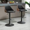 HOMCOM Adjustable Bar Stools Set of 2, Swivel Counter Height Barstools
