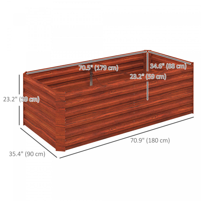 Outsunny Jardiniere surelevee en metal avec tiges renforcees, marron